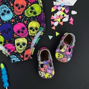 Mon Petit Party Skulls T-strap Sandals Shoes